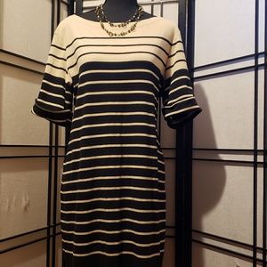 Tan & Black Striped Knit Dress